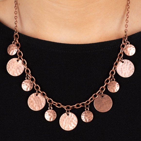 paparazzi Jewelry - Model Medallions - Copper Necklace
